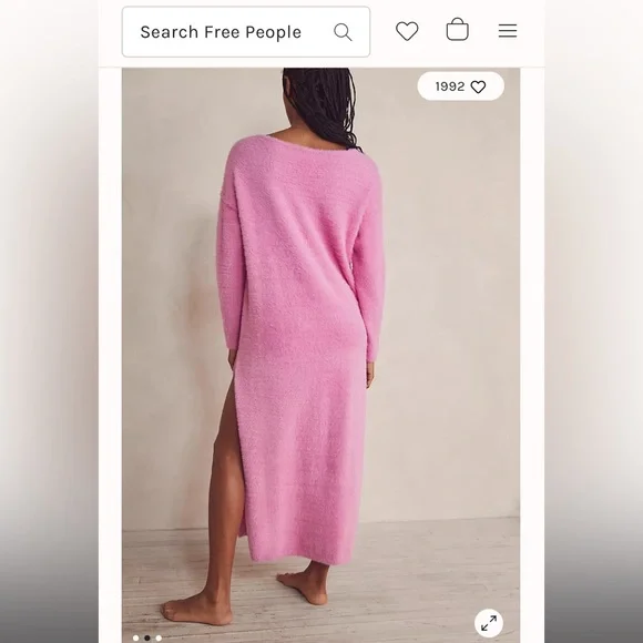 Free People Girls night in Maxi pullover in blue size small - Picture 5 of 6